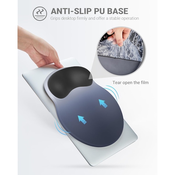 Ergonomiskt Musmatta Handledsstöd, Bekväm Musmatta Handledsstöd, Lindrar Handledssmärta Gel Musmatta, Halksäker Gummisula Musmatta