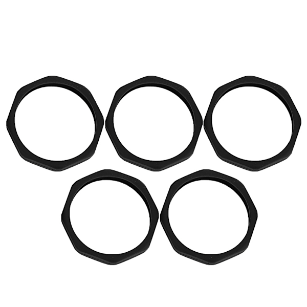 5 stk. mikrofon anti-slip rulle ring sort blød silikone beskyttelse hale cover (sort)