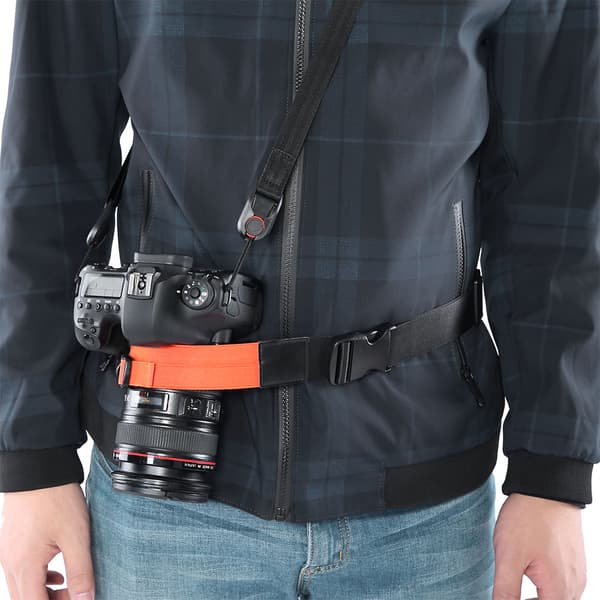 Multifunktionel justerbar nylon taljetaske bælterem til spejlreflekskamerafotografering (orange)