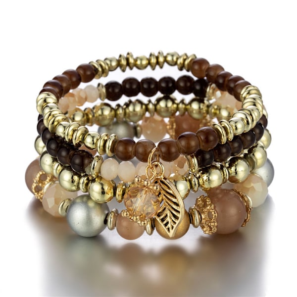 1 stk. Boheme Armbånd, Krystal Perle Armbånd, Charm Stretch Armbånd med Vedhæng, Dame Smykker