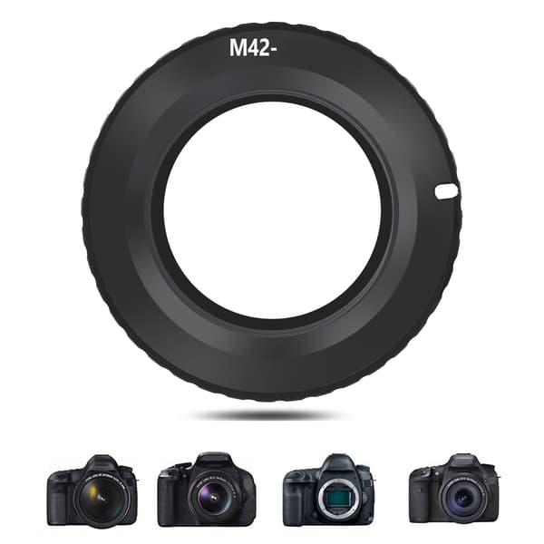 M42-EOS/EF elektrisk adapterring til M42-objektiv til Canon EOS/EF-monteringskamera