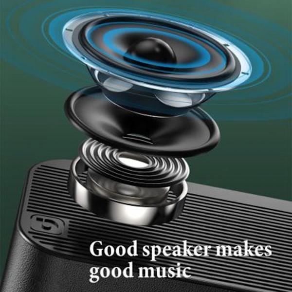 Herätyskello Bluetooth-kaiuttimella iPhone- ja Android-laitteille, yövalolla ja LED-näytöllä (musta)