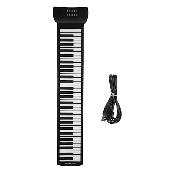 Håndrull Piano 61 Tangenter Foldbar Silikon Oppladbar Elektrisk Keyboard Musikinstrument