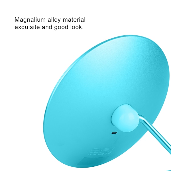 Kannettava 3X Suurennuspeili Kosmetiikkapiili Kosketusnäyttö Trendikäs LED-meikkipiiri Sininen