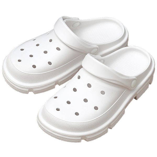 Träskor Mules Mesh Snabbtorkande Andas lätta tofflor Slip On Trädgårdsskor för Dam Herr-Vit(36/37 EU)