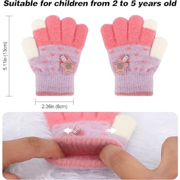 3 Par Barn Magiska Handskar, Småbarn Varma Handskar Färgglada Kristall Sand Handskar Mjuka Termiska Handskar Bra Stretch Barns Helfingerhandskar