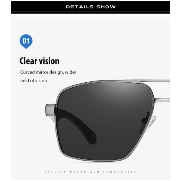 Klassinen Aviator-aurinkolasit miehille ja naisille, ajolasit, polarisoidut linssit, 100 % UV-suoja