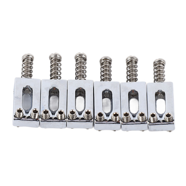 6 st Elektrisk Gitarr Stall Sadel Standard Zinklegering Gitarr Tremolo Stall Rull Sadel för Utbyte Silver