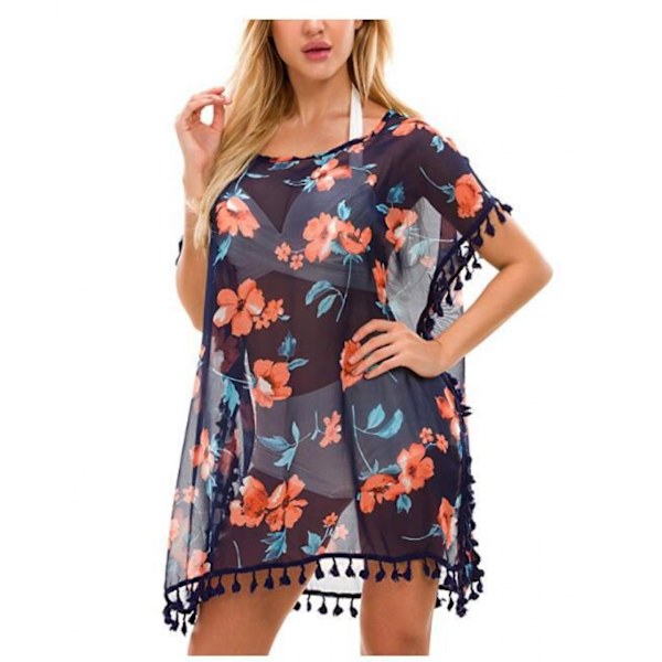 Wekity Dam Virkad Chiffong Tofs Baddräkt Beach Bikini Cover Up för badkläder (YT017)