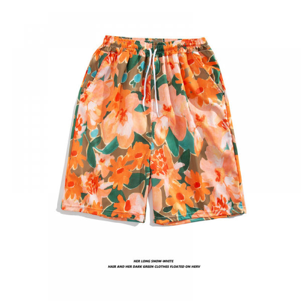 Herre fargerike trykte badeshorts Hot Summer badebukser Sports løping badedrakter med mesh fôr-DK7011