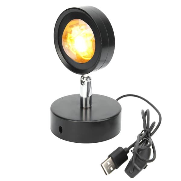 USB-projektorlampe, husholdningsprojeksjonslys, lampe for stueveggdekorasjon, solnedgangsfarge