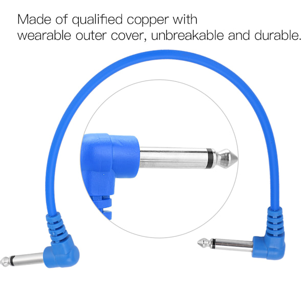 6 st Effektpedal Audio Plug Patch Kabel Sladd Vinkel för Basgitarr