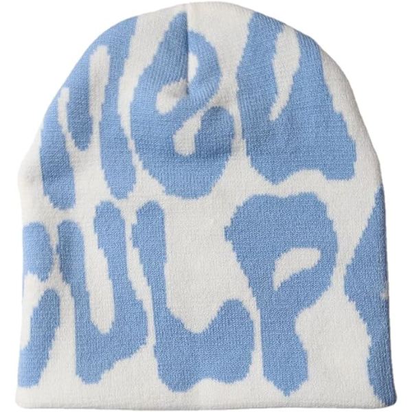 Dame Beanie Bonnet Y2k Beanies Damehue Hat Vinter til Dame Hatte Tilbehør blue white