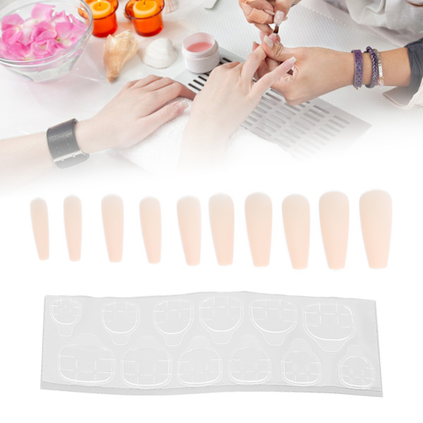 10 stk. Lange Kiste Blanke Falske Negle Kunstige Tryk På Fuld Dækning Falske Spidser Negle Manicure Tilbehør til Kvinder PigerN5355-07