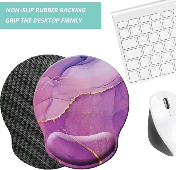 Musemåtte med håndledsstøtte, ergonomisk musemåtte med memory foam håndledsstøttepude, skridsikker gummibase Gaming musemåtte til hjemmet