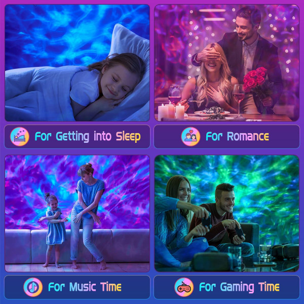Galaxy-projektori tähtivalo LED-katto tähtitaivas yömeri tähtivalo aalto avaruusmusiikki projektiolamppu lapsen makuuhuoneen koriste
