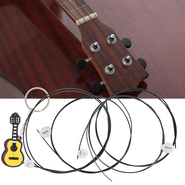 4 stk. strengesæt guitar ukulele kulstofmateriale musikinstrumentdele 21/23/26in universal sort