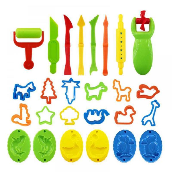 26st Color Clay Tool Set, Space Clay Mould Leksak Set, Kids Dough Tool Set, Olika plastformar, Olika färger