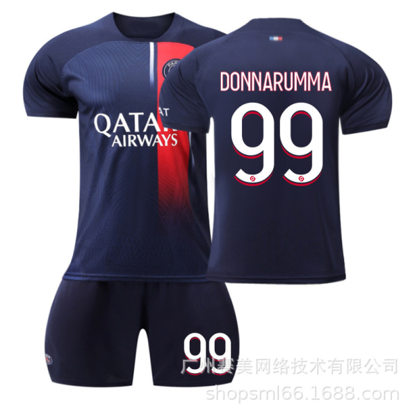 2023-2024 Paris Home Fotbollssats för barn-No.99 DONNORUMMA#XL No.99 DONNORUMMA #XL