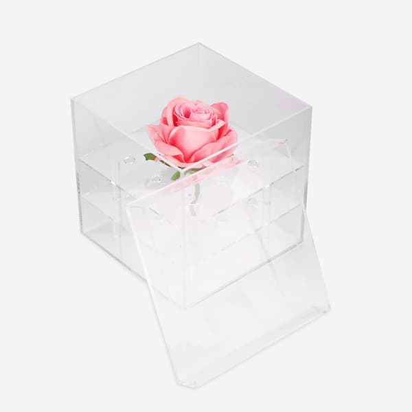 Kosmetika Box Rose Keep Box Vattenstråle För Blommor Organizer Make Up Förvaringslåda Kista 9hål