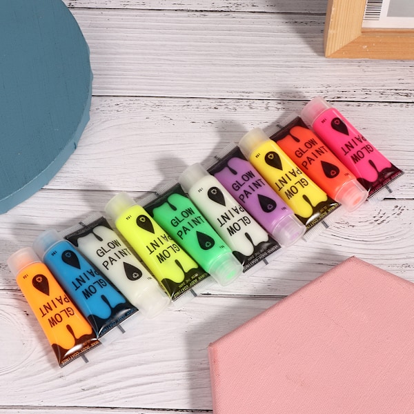 10 stk neglefluorescerende pulver DIY kroppsmaling maling trykk glød lysende verktøy