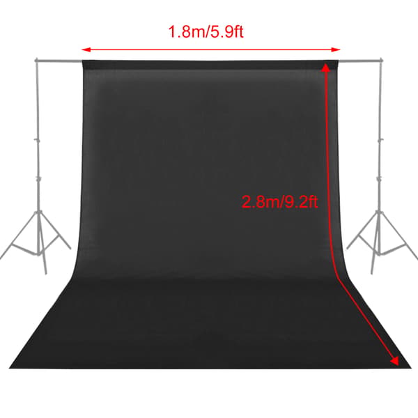 1,8*2,8m/5,9*9,2ft valokuvaus Chromakey taustakangas Studio puuvilla jalusta tausta musta