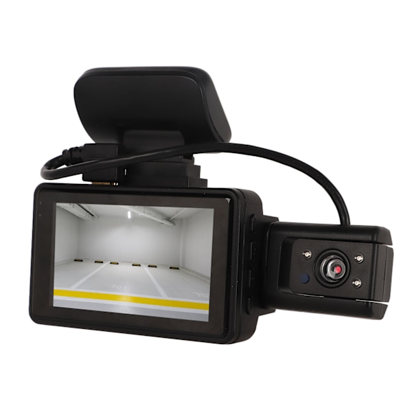 Körinspelare 3in IPS-skärm HD 360 graders rotation fram bakre dubbla objektiv G-sensor nattvision Dash Cam för bil