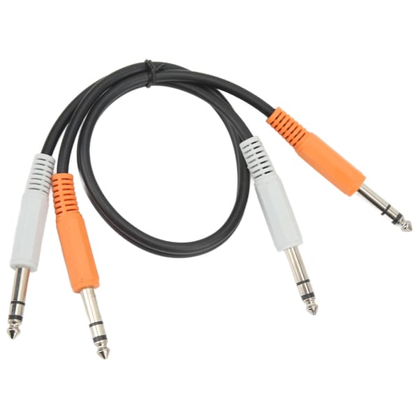 Stereo lydkabel 45 cm 6,35 mm til 6,35 mm han til han lydadapterkabel til mikrofon