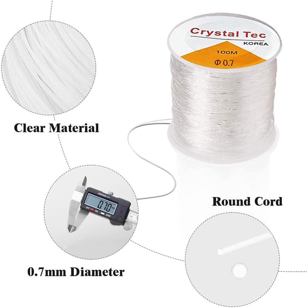 3 ruller 0,7 mm elastisk smykketråd, elastisk perlesnor til armbåndsfremstilling og gør-det-selv-smykker 0.7mm