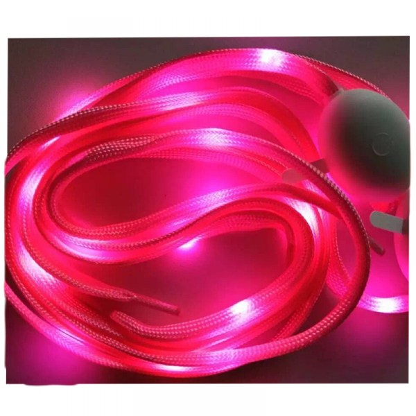 Nylon LED-snören, 3 lägen Lysande snören för festfavoriter Hiphop Dans Cykling Vandring Skridskoåkning (rosa)