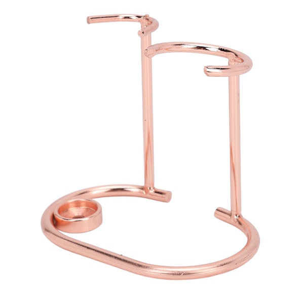 Stativ for barberhøvel i rustfritt stål, moderne design, rustfritt, holdbart, lite, bærbart, til barberkost, for toalettrom, roségull