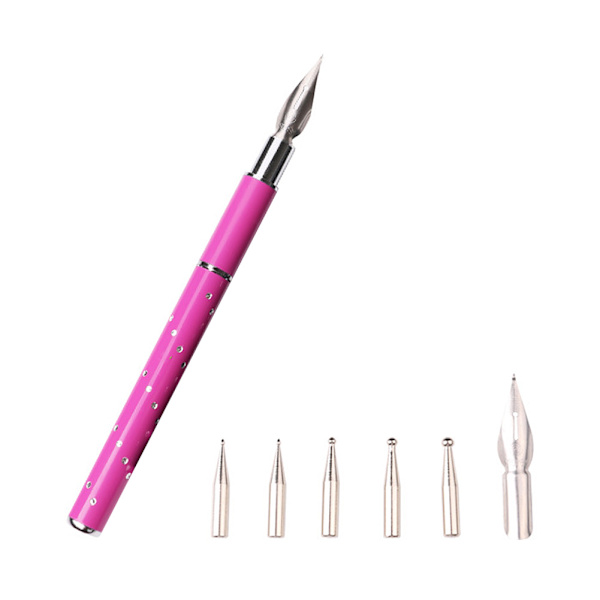 Prickpenna UV-gelmålning Prickpenna Nagelkonstverktyg (rosröd)