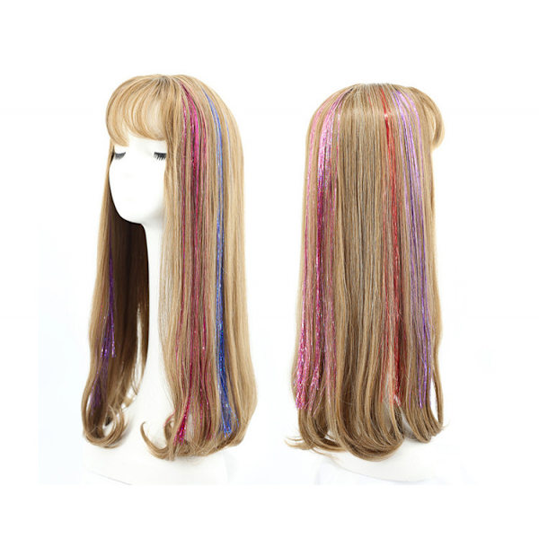 36 tum Hårglitter Glittrande Glitter Tinsel Fehår Extensions Värmebeständig Fest Höglight