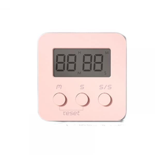 Display Kök Timer - Matlagningstimer för Kökslärare Studenter Spel Barn Möten - Digital Timer Magnetisk Baksida Hög Alarm (Rosa)