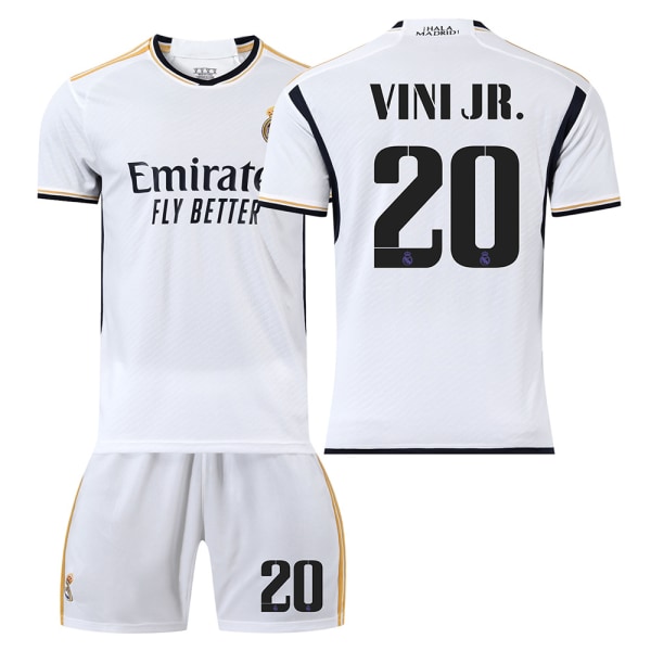 23/24 Real Madrid Hjemmefodboldtrøjesæt 20 VINI JR. Barnstorlek24