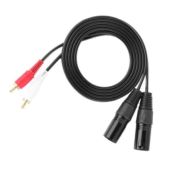 1,5 m mikrofon professionel 3-polet dobbelt XLR han til dobbelt RCA han patchkabel