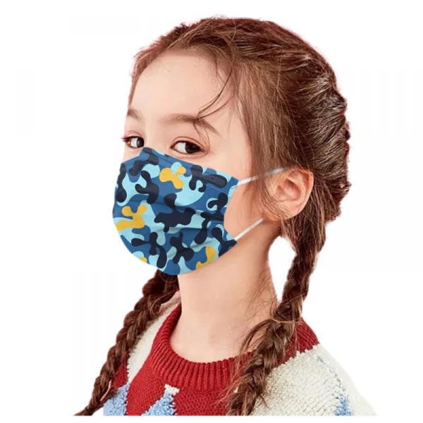 50-pack barnmasker, söta printed andningsbara ansiktsmasker för engångsbruk _ Skola utomhus Halloween-masker för flickor och pojkar