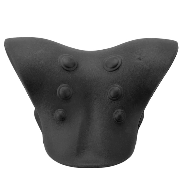 Nakke- og skulderafslapper til smertelindring U-formet design Spinal Traction Deep Cervical Massagepude Sort
