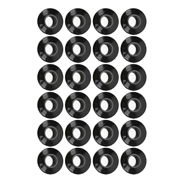 24 st gitarrsträngsknappar Ferrules 10 mm Högpresterande plastmaterial Halvstängt design Gitarrddelar Svart