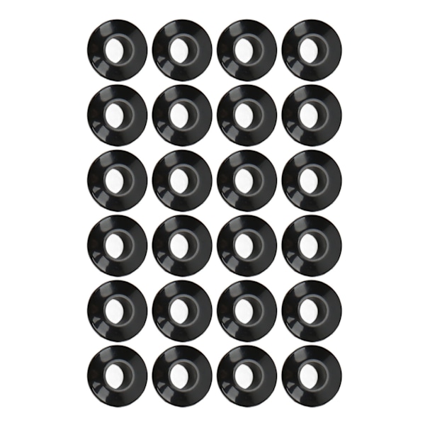 24 stk gitarstrengs knapphylser 10mm høy ytelse plastmateriale halvlukket design gitardeler svart