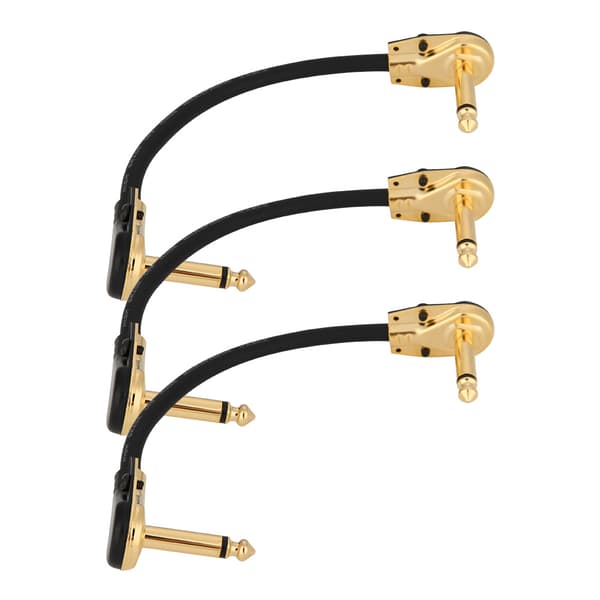 1/4\" Vinkel Audio Patchkablar Sladdar för Elektrisk Gitarr Effektpedal (15cm-3st)