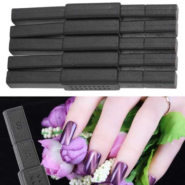 5-delad nagelkonstmagnetset, nagellackgelmagnet, dubbelhuvudmanikyrverktyg