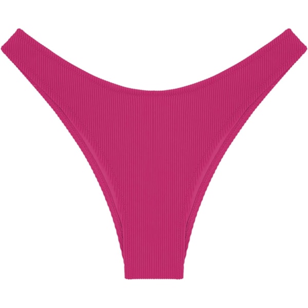 Kvinnors 2-delade Bandeau-baddräkter Ribbade Spetsade Strapless Bandeau Bikini Set Högt Skurna Baddräkter 0-rose Red M