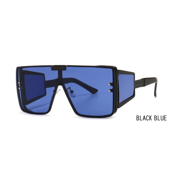 One-piece flat top retro oversized frame sunglasses female INS wide-leg sunglasses male