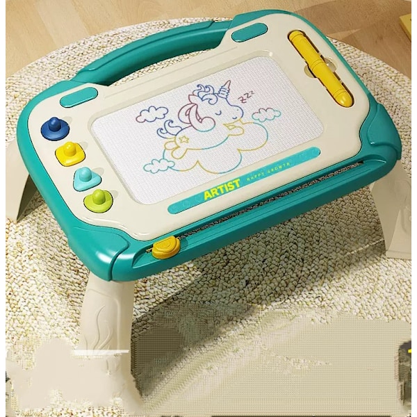 Magnetisk rittavla för barn, leksaker för 2-årig flicka, klottertavla skrivplatta för småbarn 1-3 år, reseleksaker för småbarn, green