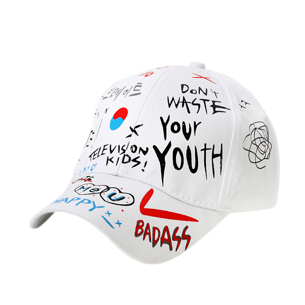 Unisex Graffiti Baseball-lippis, K-pop-poikien ulkoilmakäyttöön tarkoitettu Snapback-lippis, Isälippis, Trucker-lippis miehille ja naisille