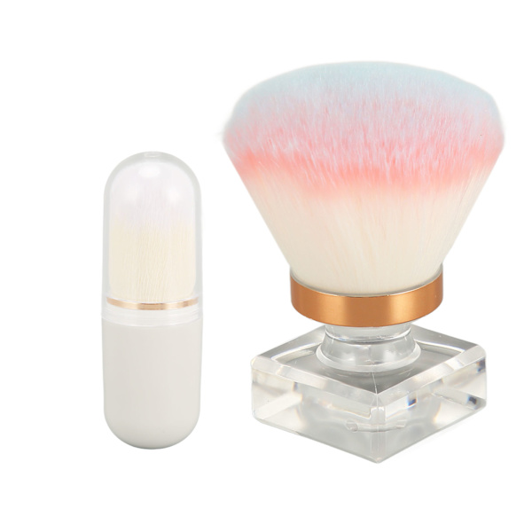 2-pack löst puderborste set syntetiskt mjuk borsthår starkt grepp kraft makeup puderborste