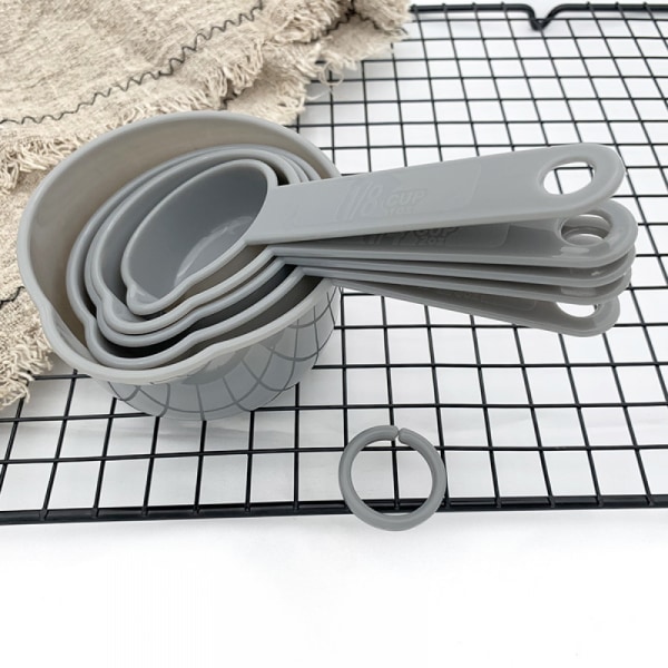Bakverktyg Pp Plast mätsked 5-delat set, köksredskap, används för att mäta vätskor och torra ingredienser i köket