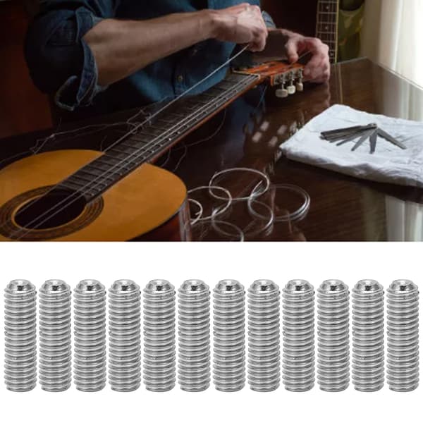 12 st elektrisk gitarr stall skruvar 3,1 mm metall hög hårdhet rostfri gitarr tillbehör för underhåll silver