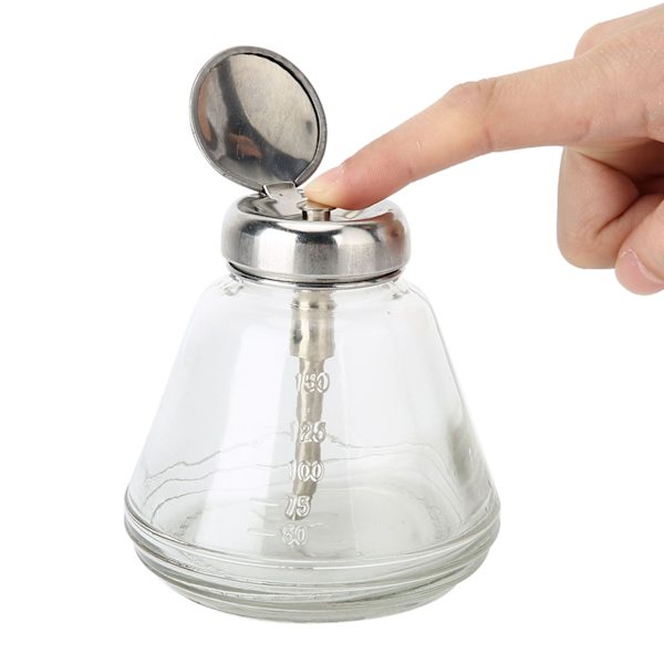 150 ml pumpdispenser för nagelkonst, transparent behållare för vätska, tryckflaska, tillbehör